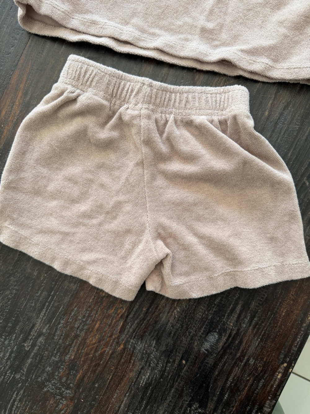 Zara cosy Terry Polo Top & Shorts Set - Taupe - Picture 6 of 10